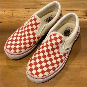Vans slip-on red and white check